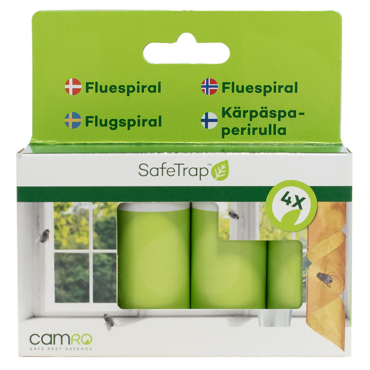 SafeTrap Fluespiral Mod Fluer (x4)