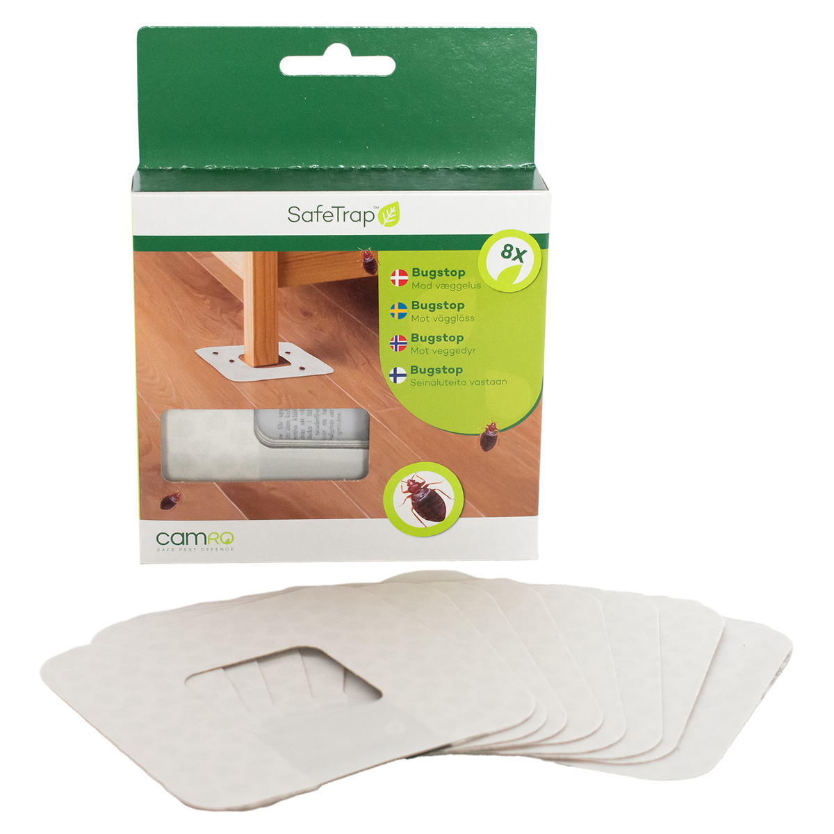 SafeTrap BugStop detektionsfælde Mod Væggelus (x8)
